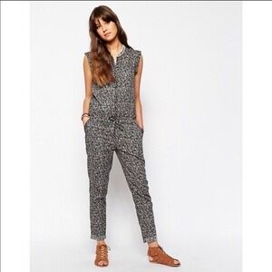 Maison Scotch Womens L Beaded‎ Pine Cone Jumpsuit Sleeveless Lightweight Casual